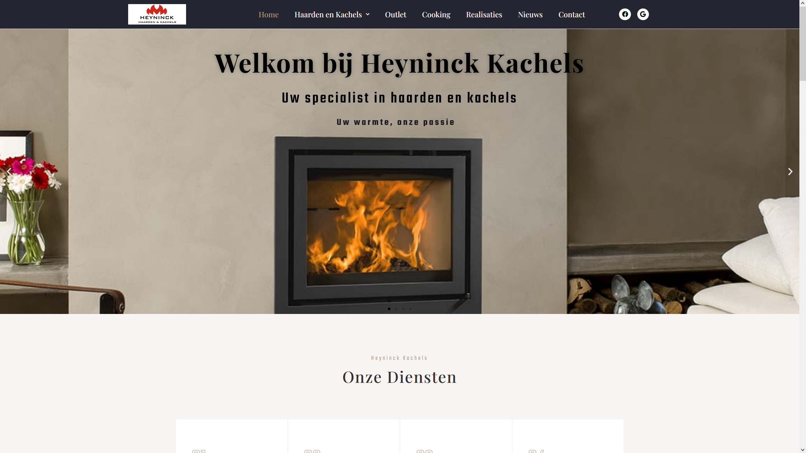 HEYNINCK kachels website screenshot